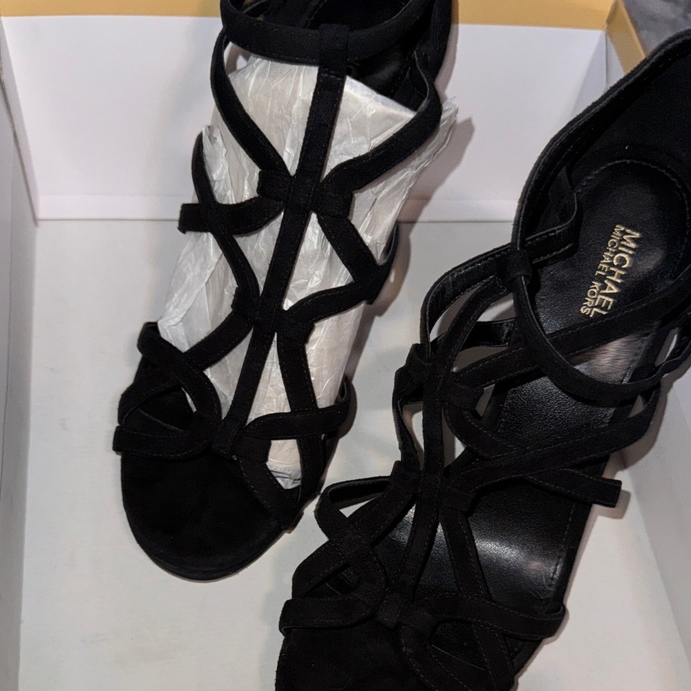 Michael Kors Black Strappy Heels